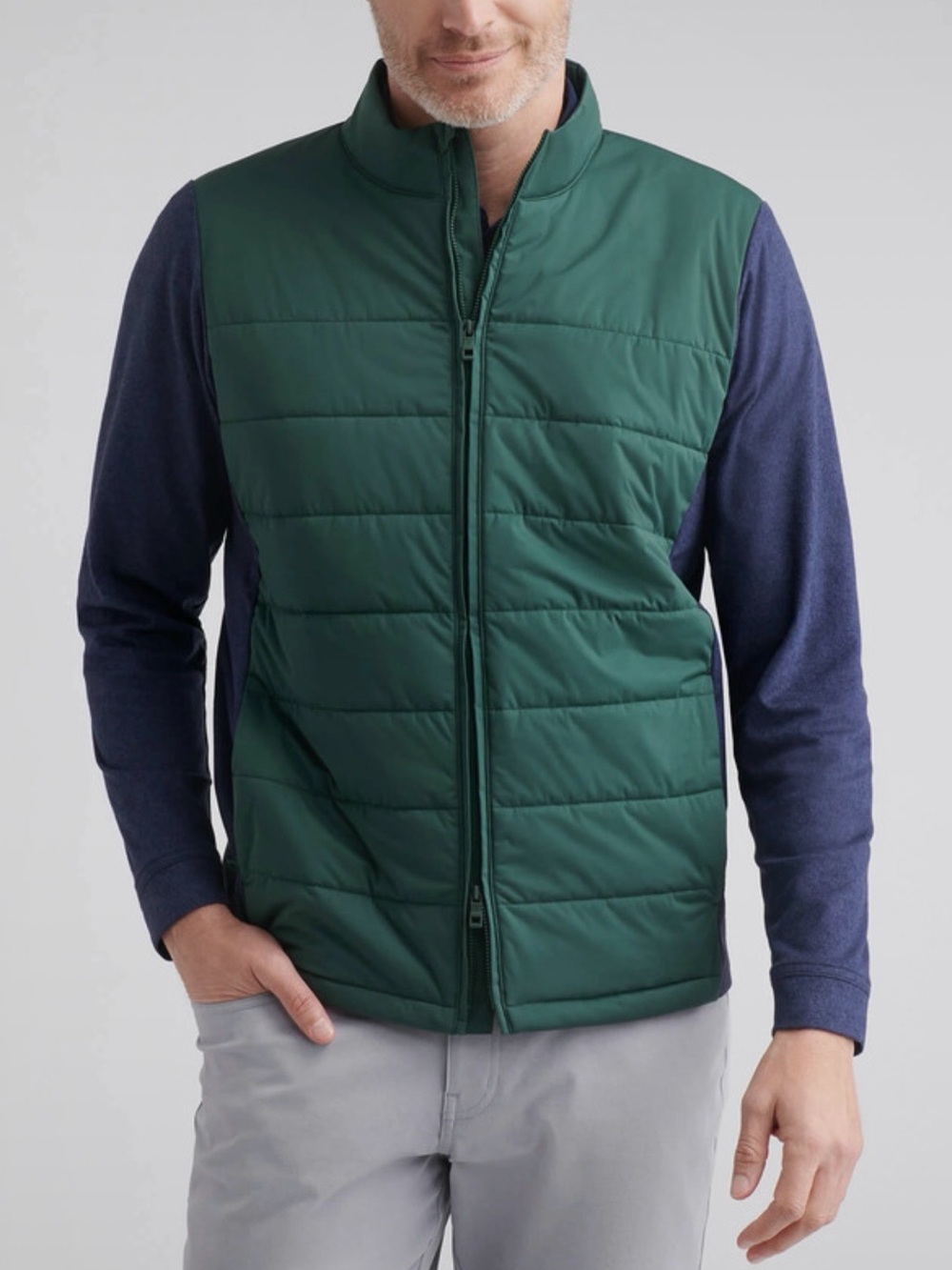 NWT Peter Millar Men's Nordic Pine Merge Hybrid Fleece Jacket (2XL)